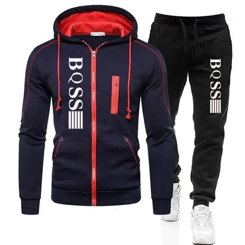 Men Tracksuit Jacket Sweatpants Set