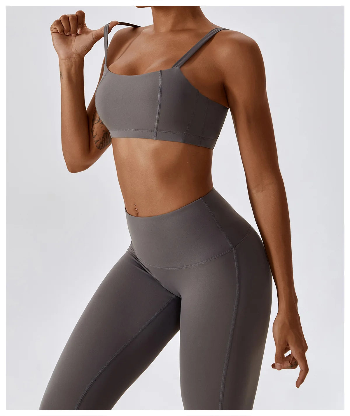 Women Yoga Set Nude Bra Leggings