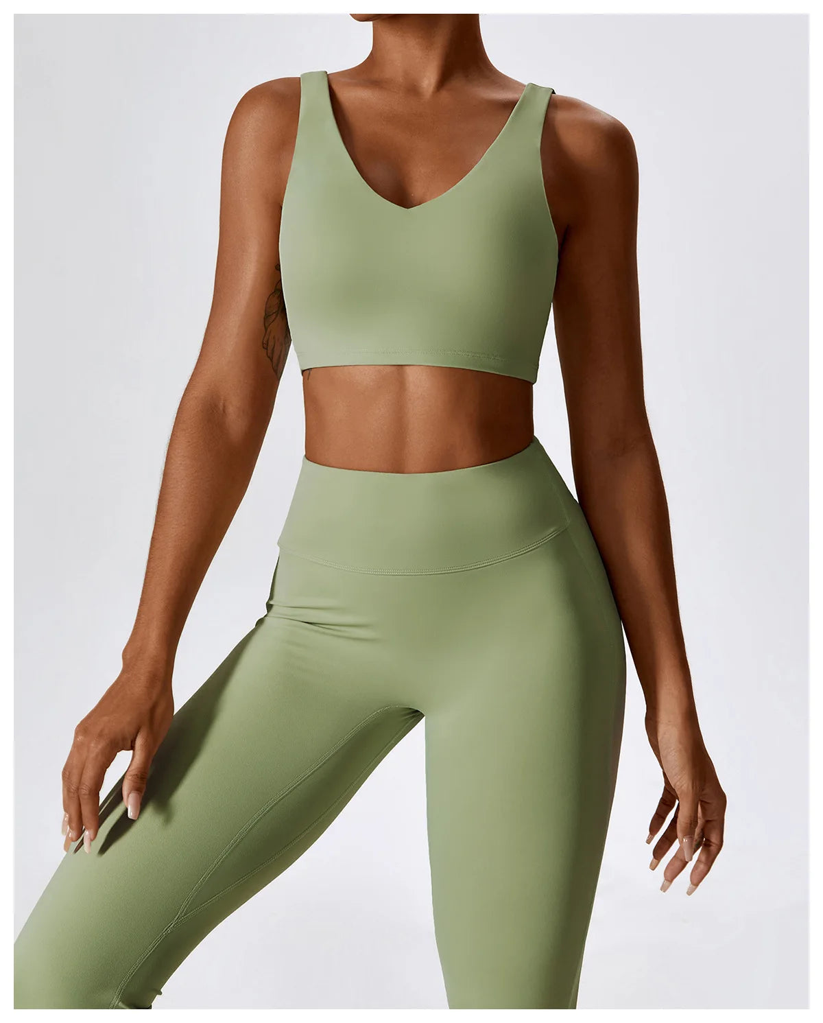 Women Tracksuit Yoga Set Crop Leggings