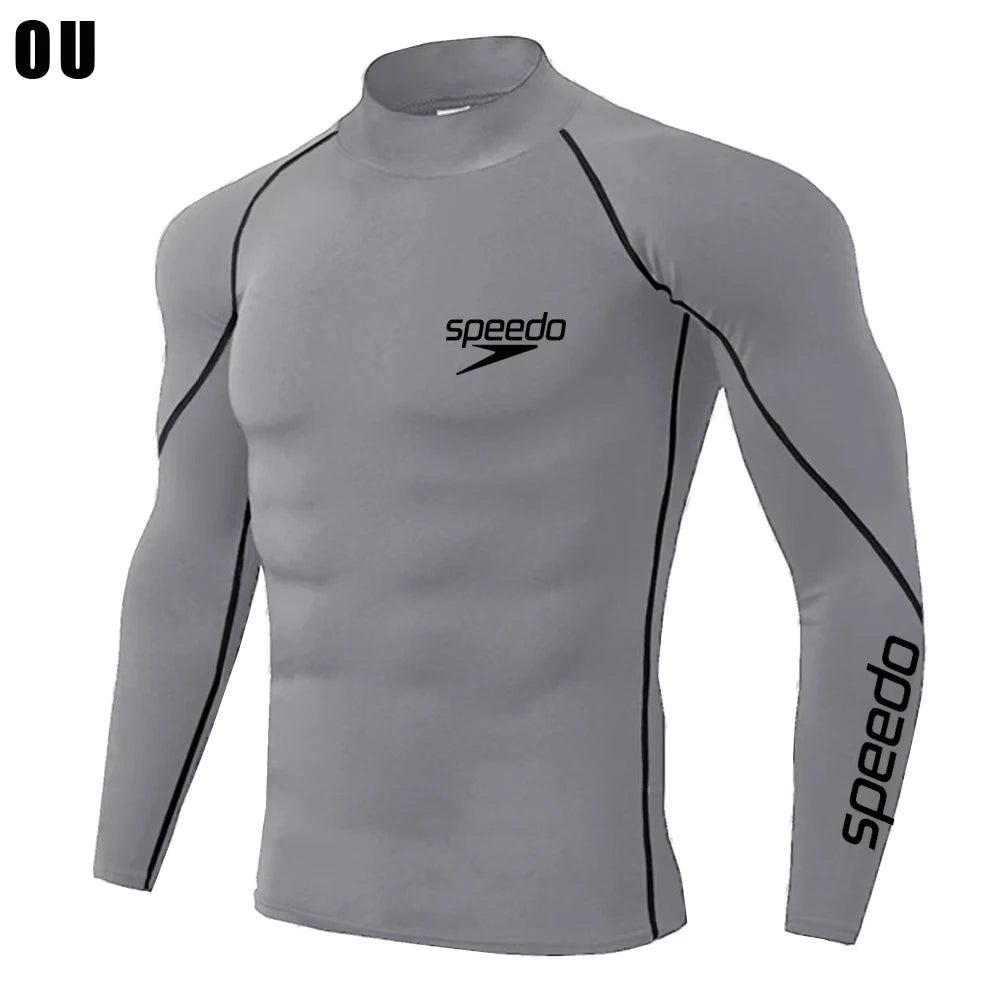 Men Swimming Tights Rash Guard Set