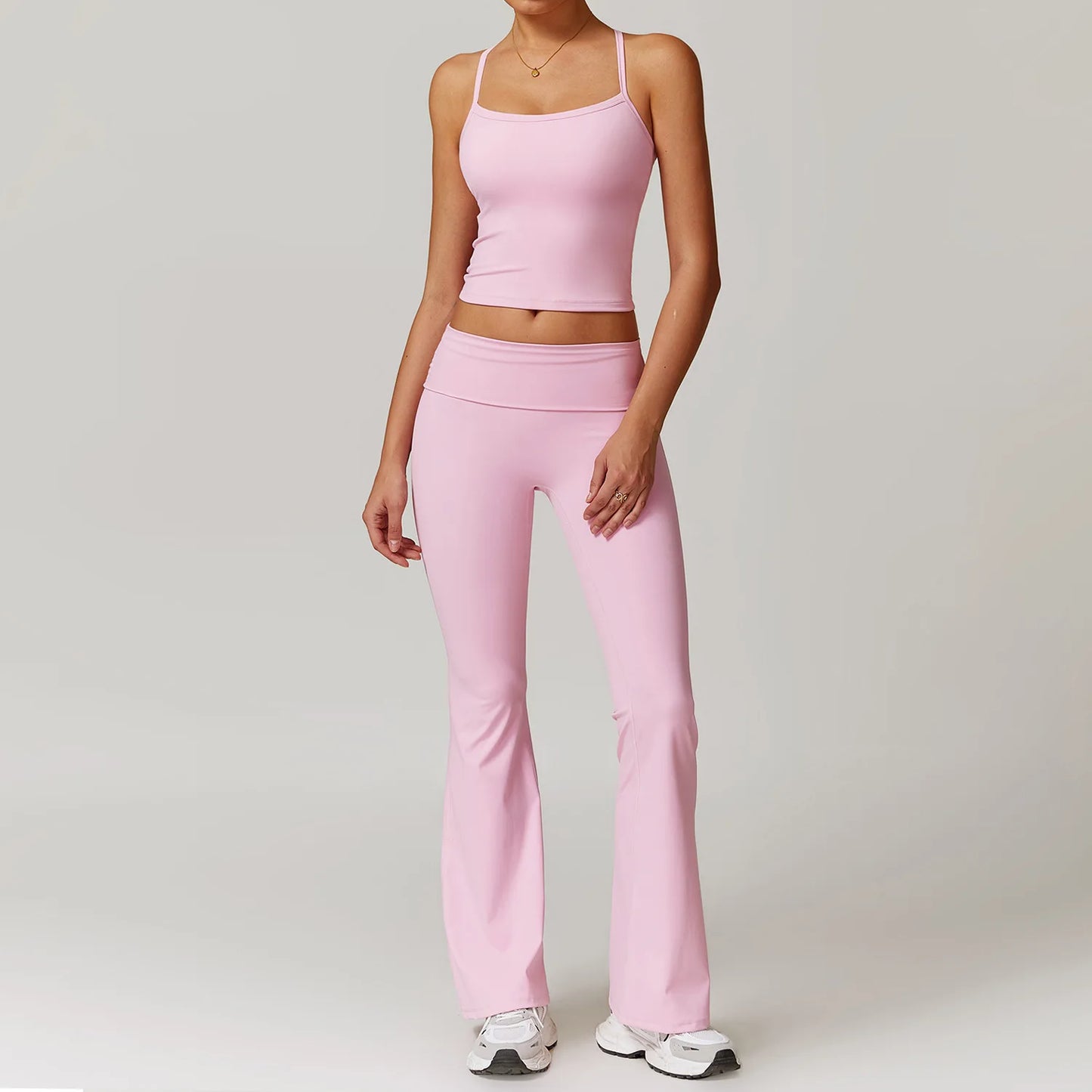 Women Yoga Set Crop Leggings