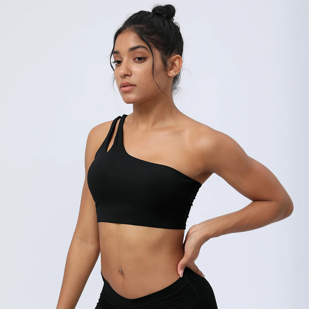 Women Sports Bra One Shoulder