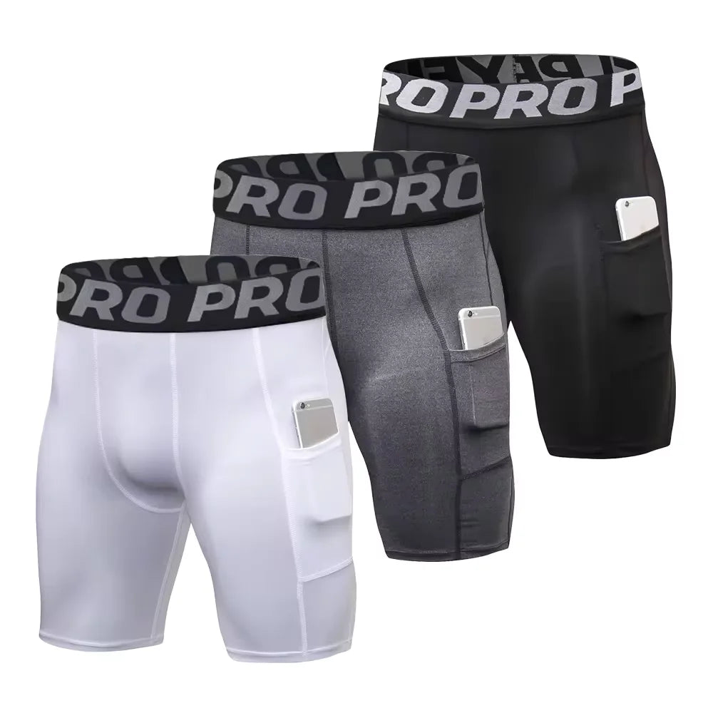 Men Gym Shorts Compression 3 Pack