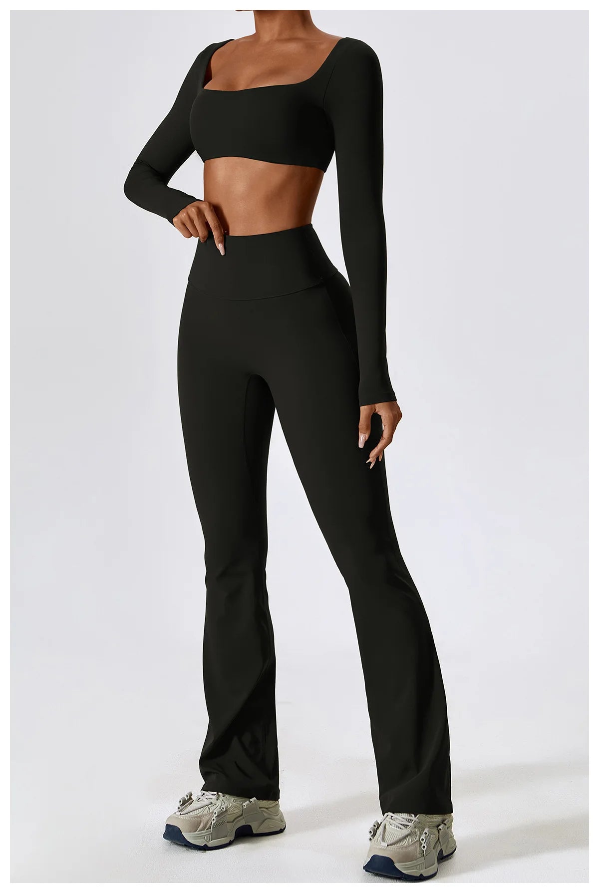 Women Tracksuit Yoga Set Crop Leggings