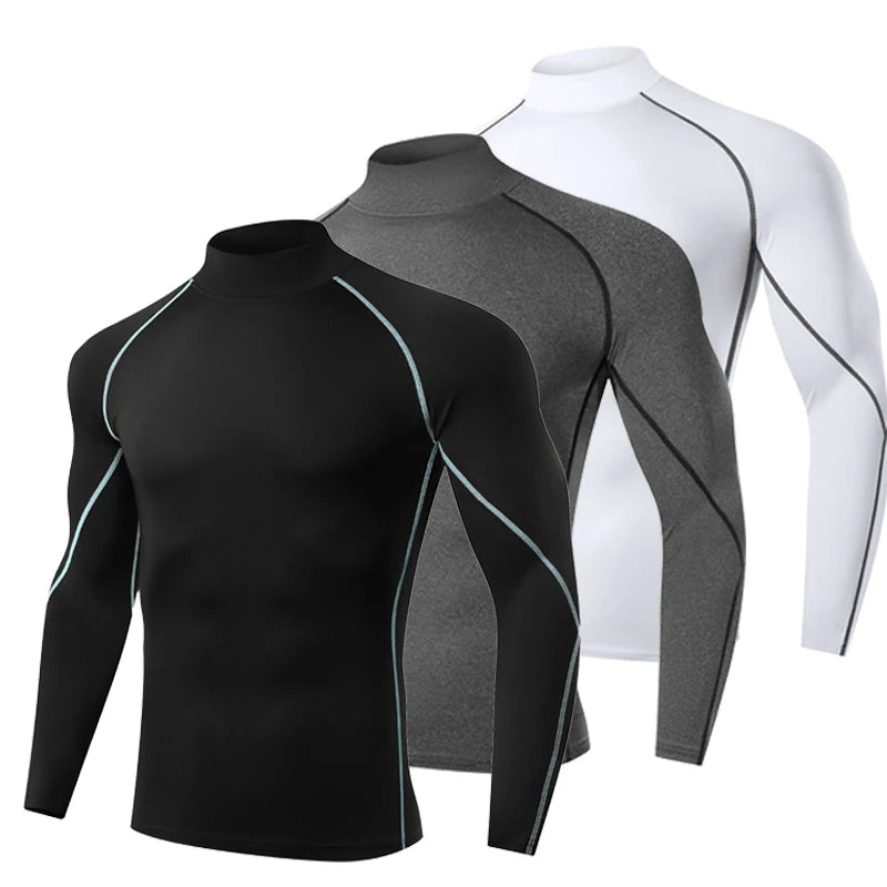 Men Running Compression Shirt Long Sleeve