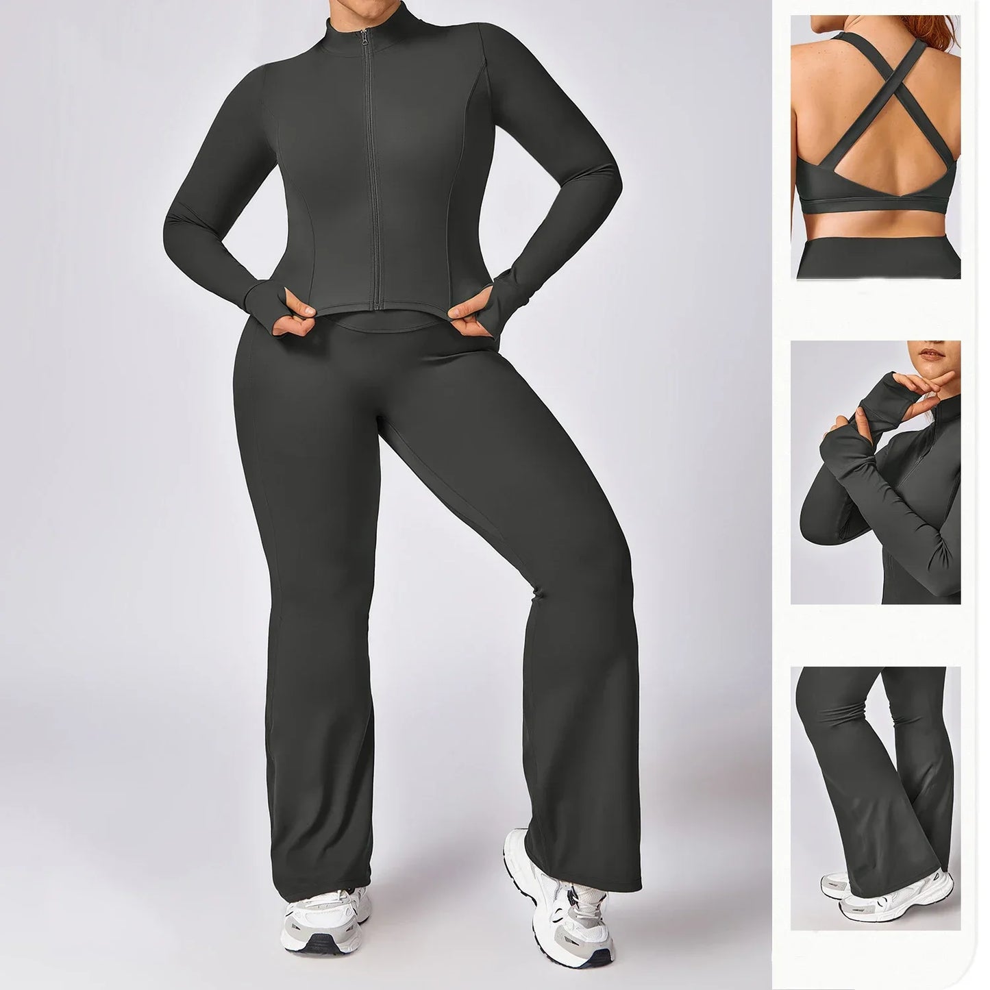 Women Yoga Set Plus Size Two Piece