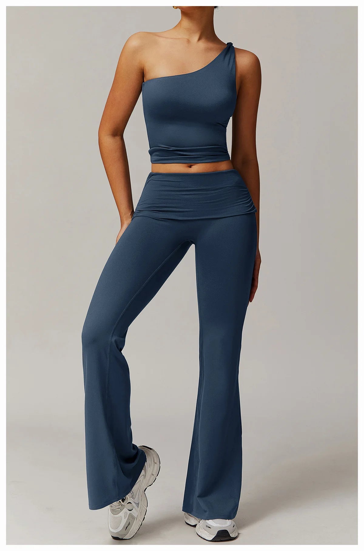 Women Yoga Set Long Sleeve Bell Pants