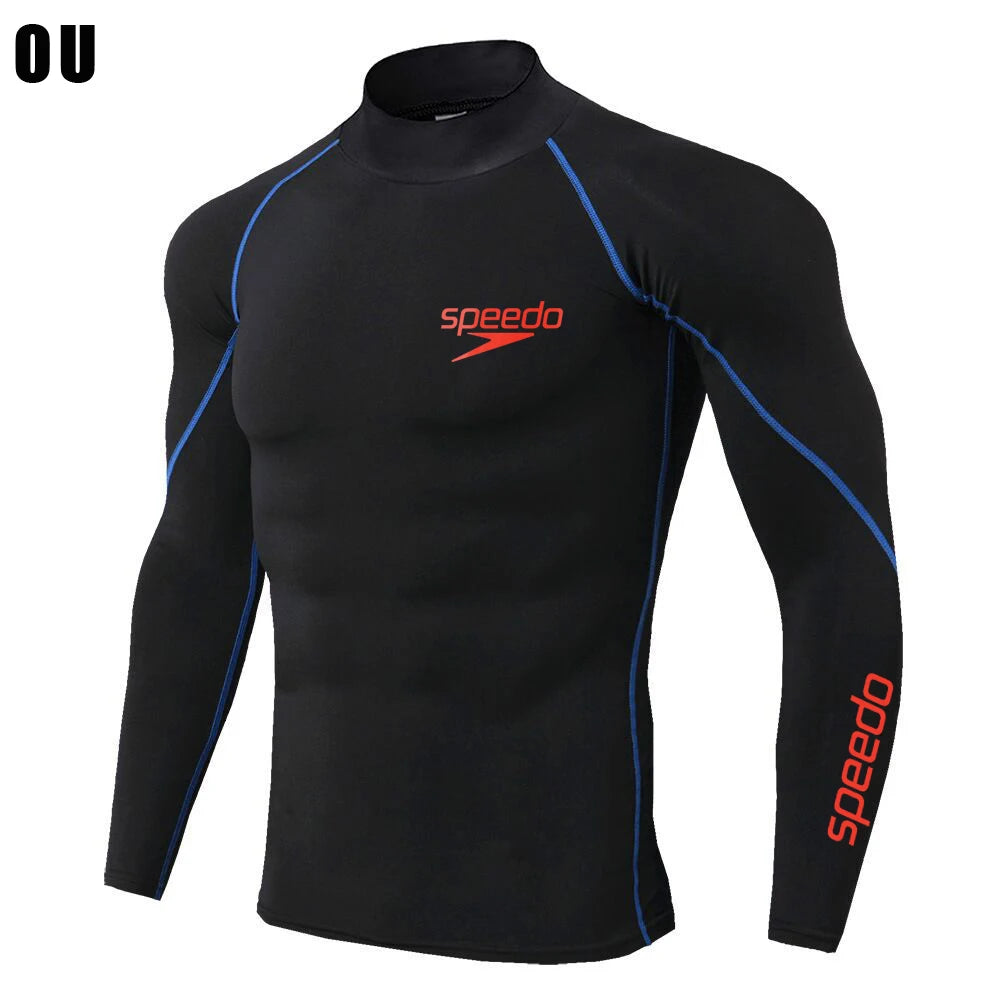 Men Swimming Tights Rash Guard Set