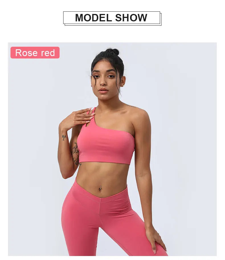 Women Sports Bra One Shoulder