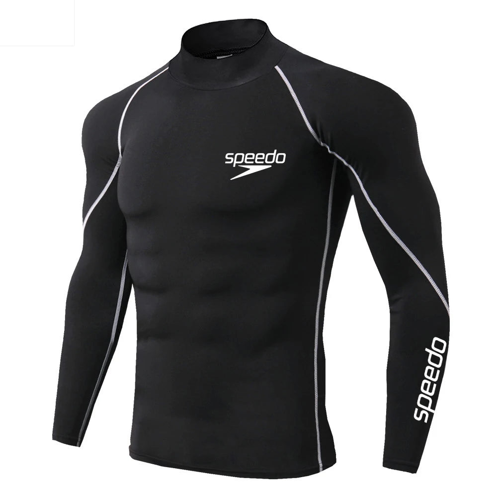 Men Swimming Tights Rash Guard Set