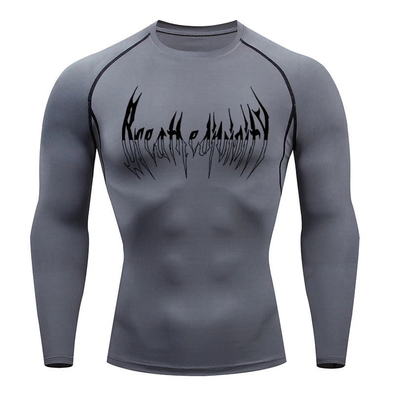Men Compression Shirt Black Long Sleeve