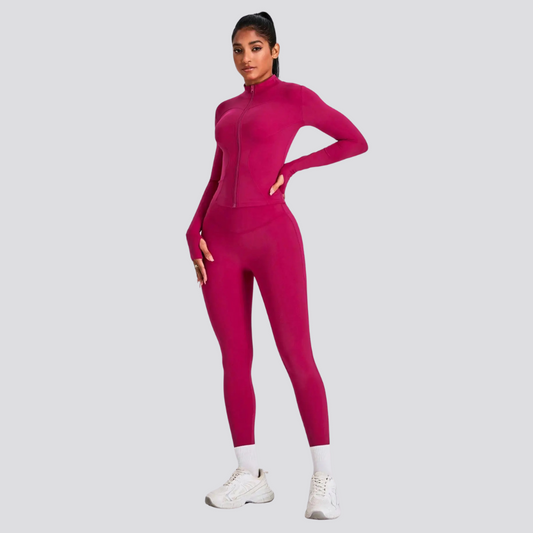 Women Tracksuit Zip Jacket Leggings Set